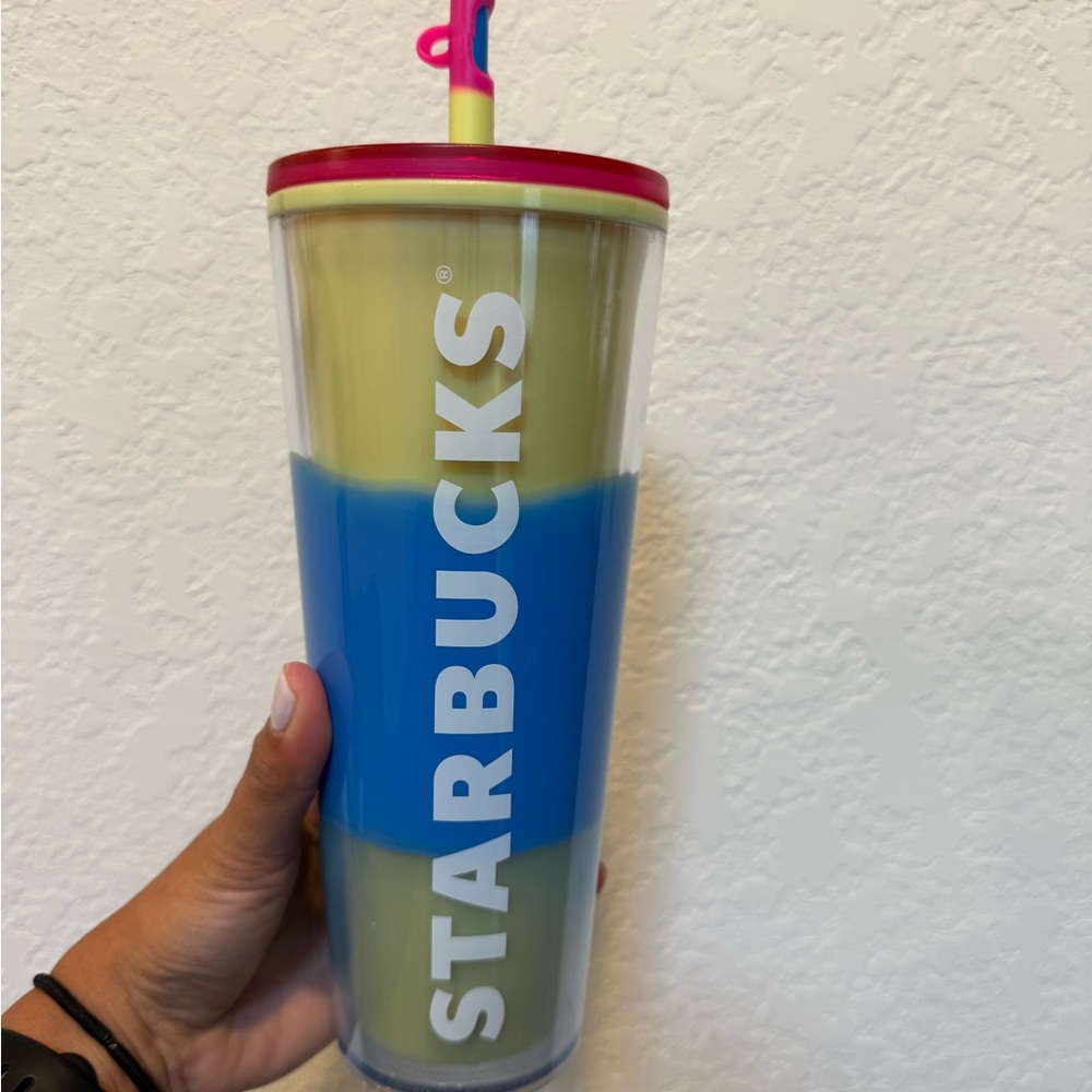 Starbucks Blue and Yellow Party Tumbler